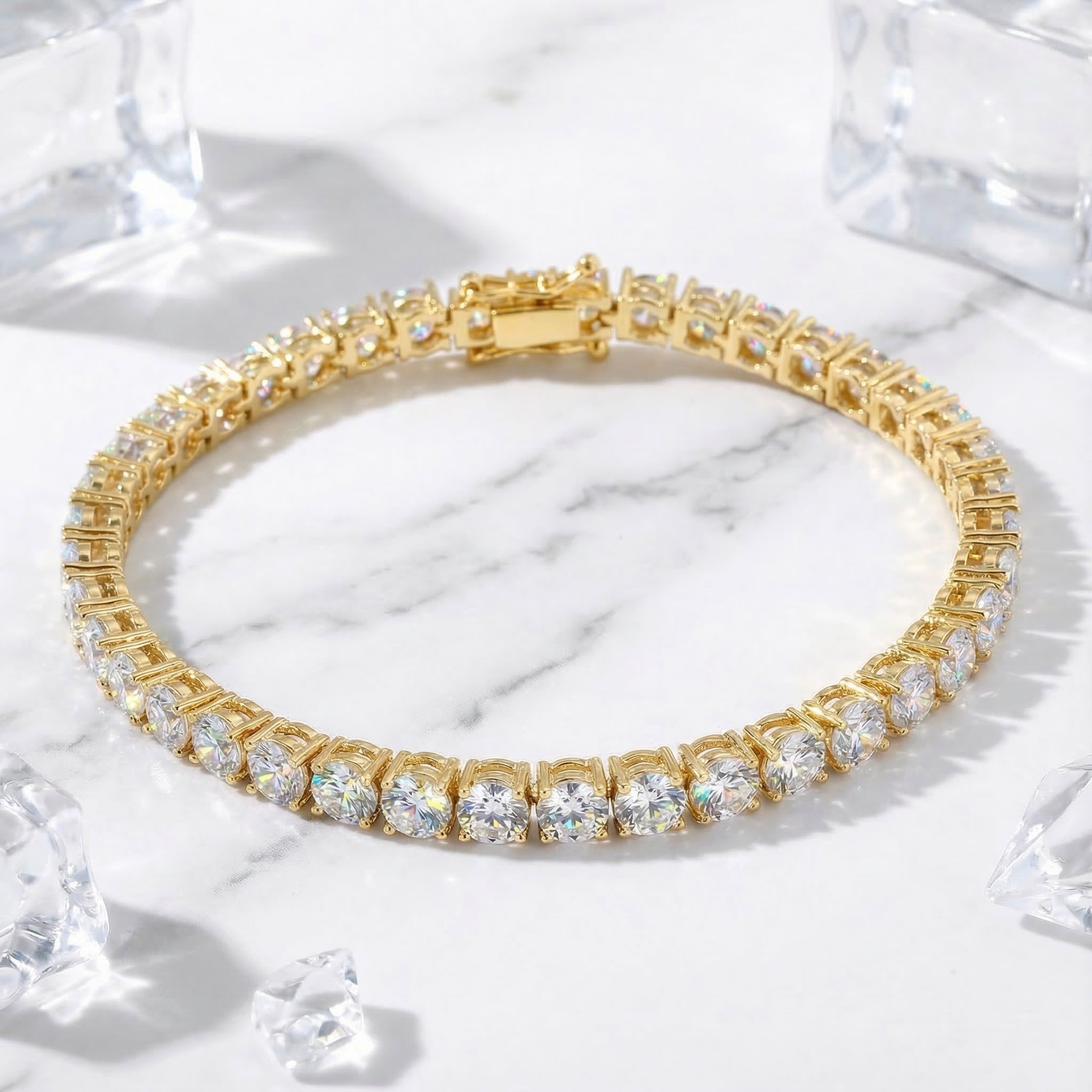 the-aris-tennis-bracelet-s925-sterling-silver in gold finish