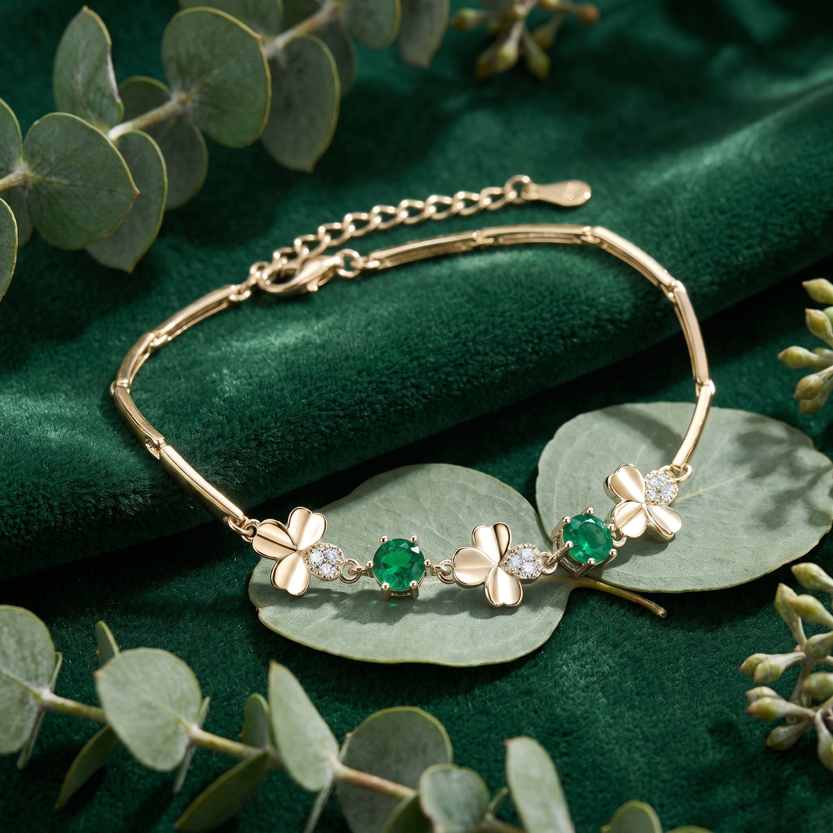 the-aurelise-clover-bracelet-s925-sterling-silver in gold finish