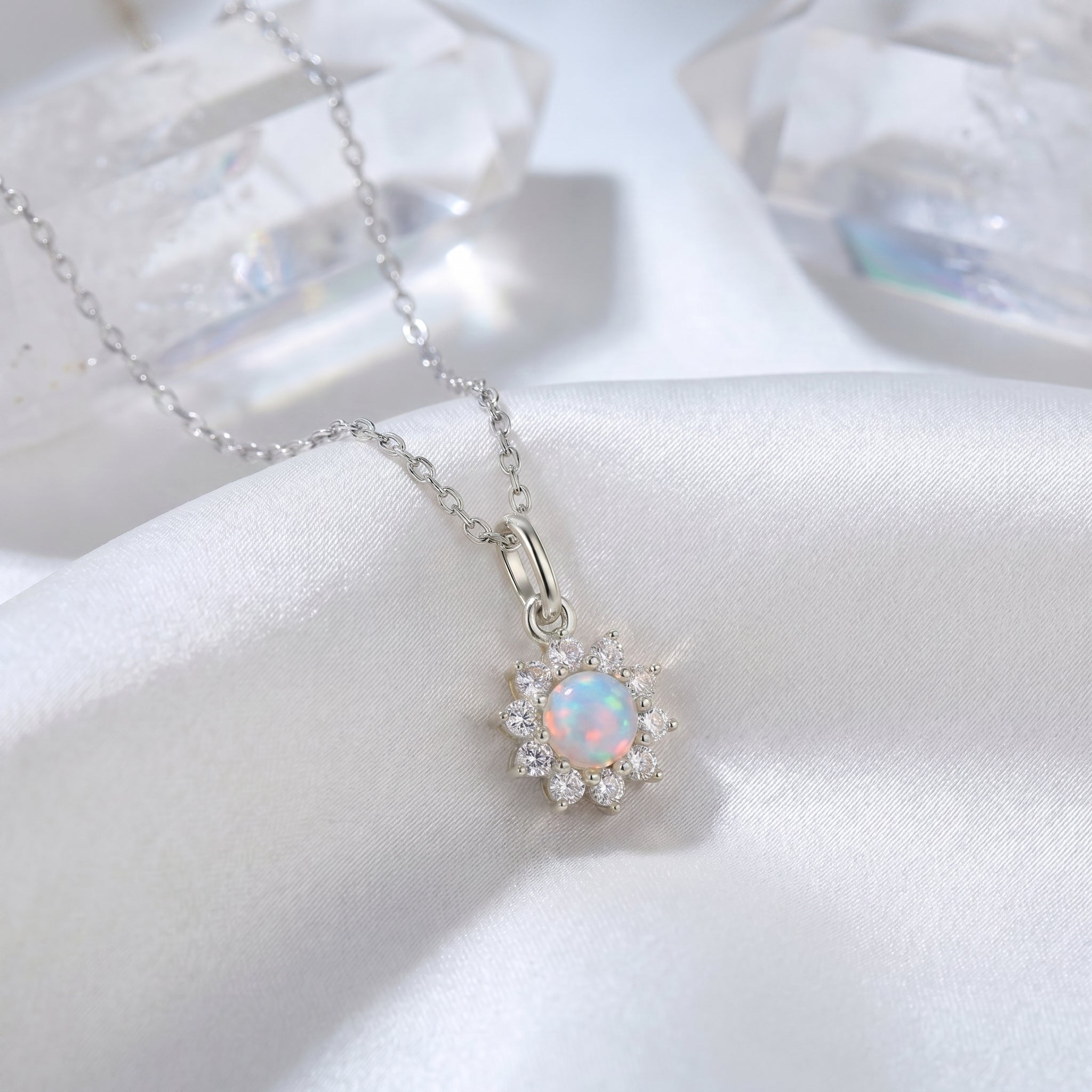 the-celestria-round-necklace in silver finish