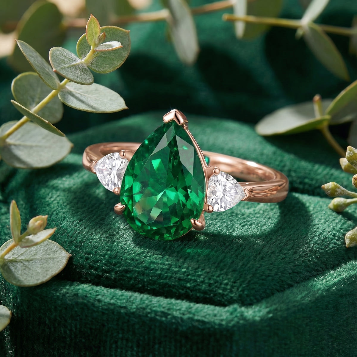 the-elysian-pear-ring-s925-sterling-silver in rose gold finish