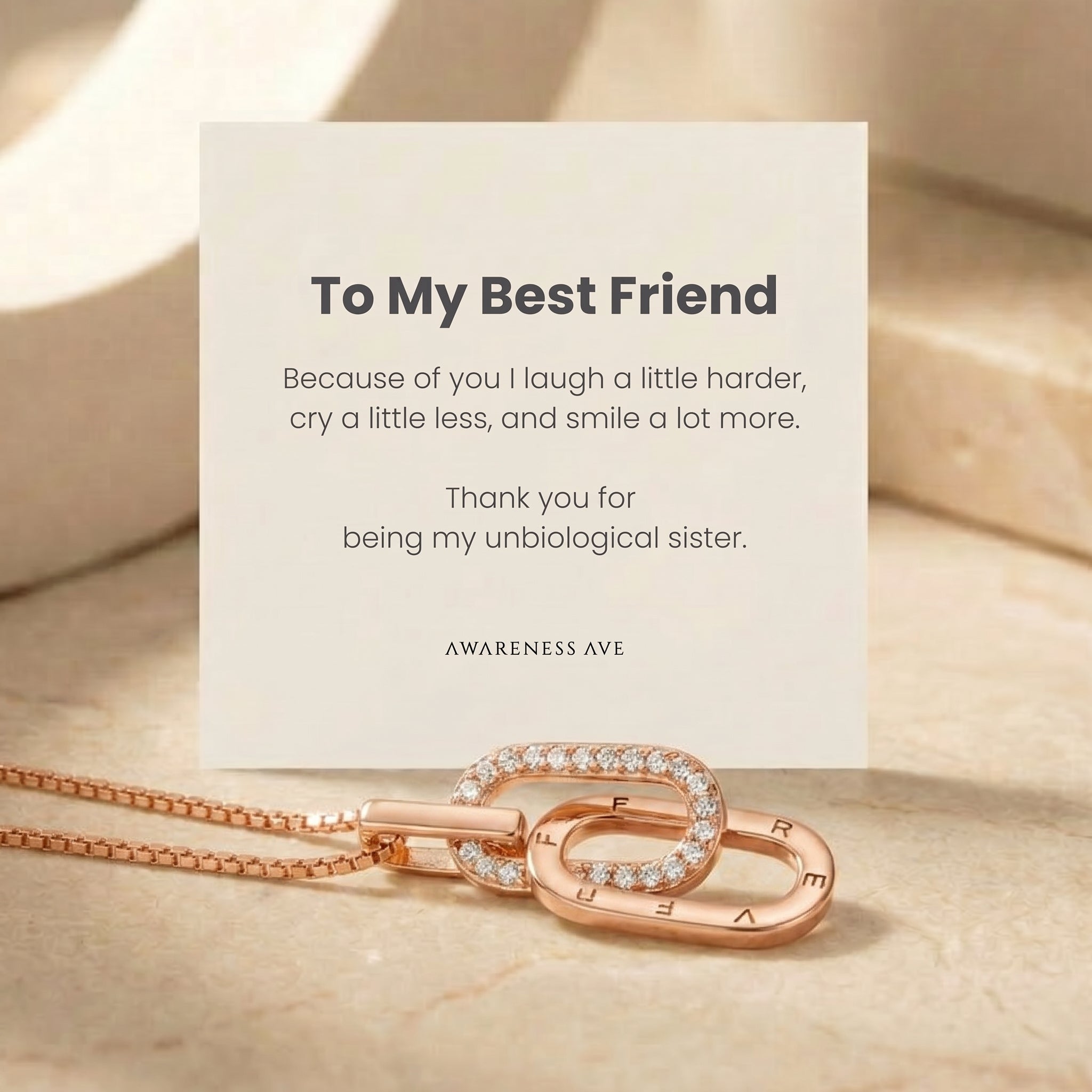 the-forever-linked-necklace in rose gold finish
