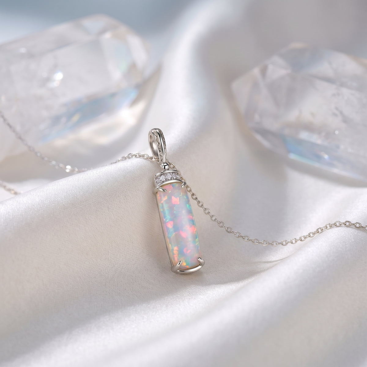 the-galatea-column-necklace in silver finish