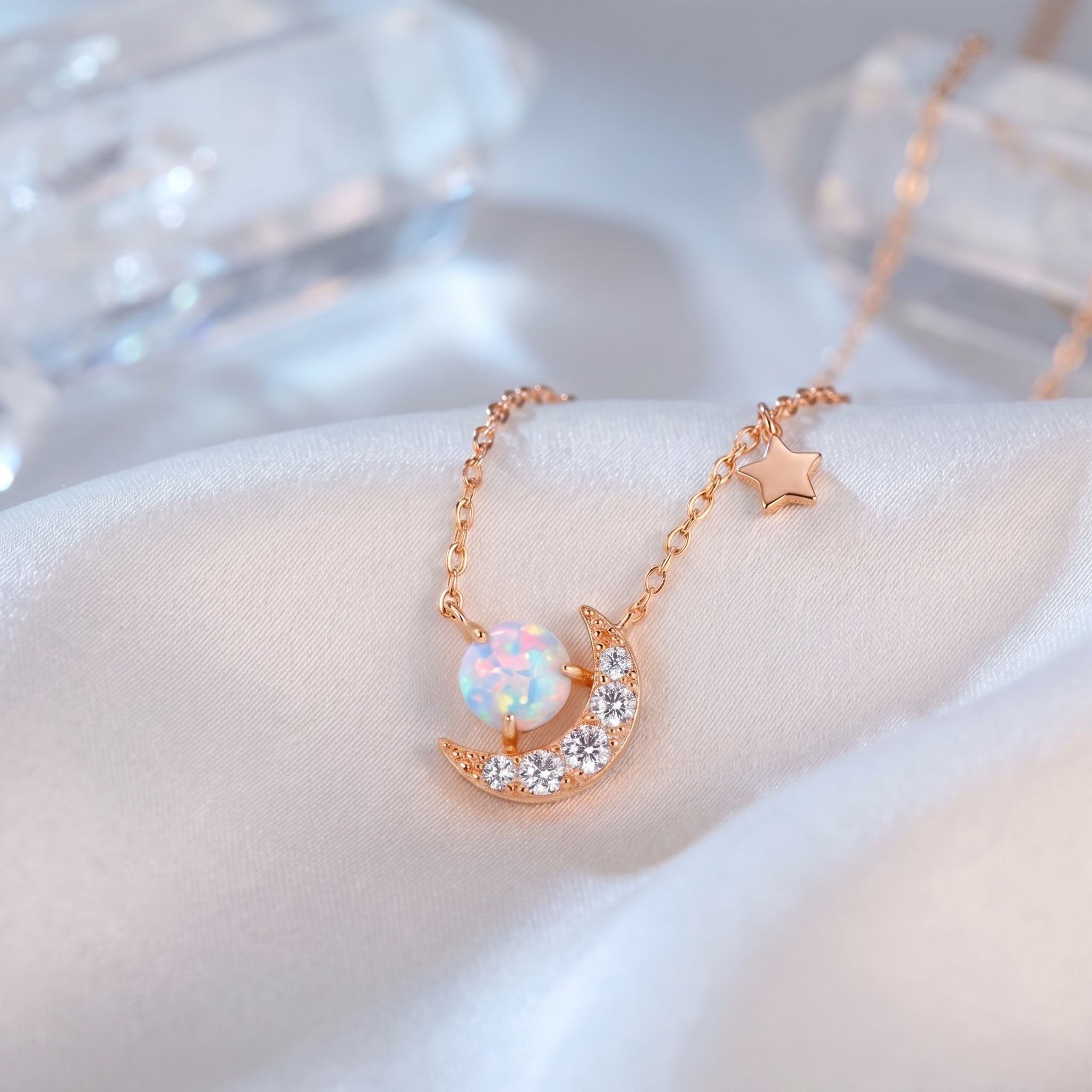 the-stellara-necklace in rose gold finish