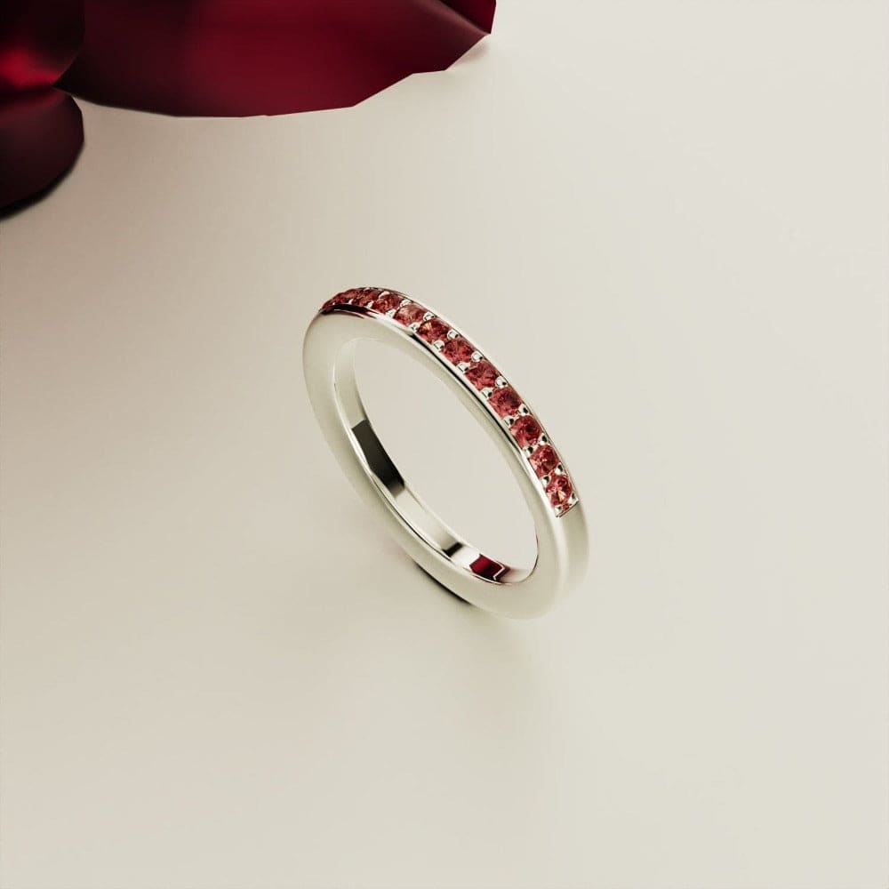 The Promise: Eternity Red Garnet Ring - S925 Sterling Silver