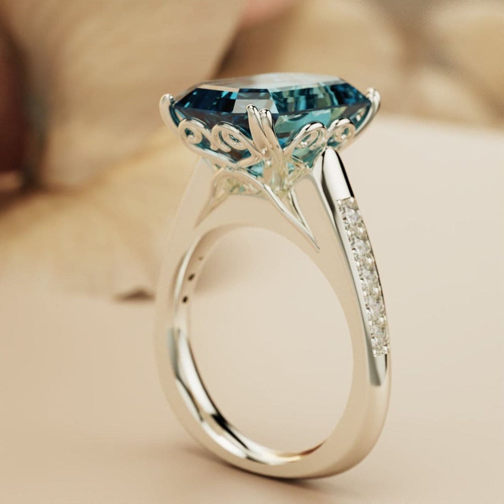Azure Dream: Geformtes Duo-Ring-Paket – S925 Sterling Silber