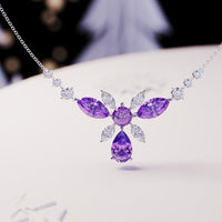 Blossom: Floral Brilliant-Cut Necklace - S925 Sterling Silver