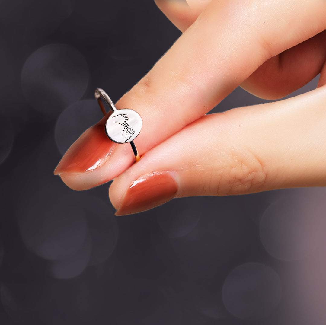 Daughter | Side by Side | Pinky Promise Ring-Awareness Avenue-gift: All,gift: Daughter,ring: All,ring: Daughter
